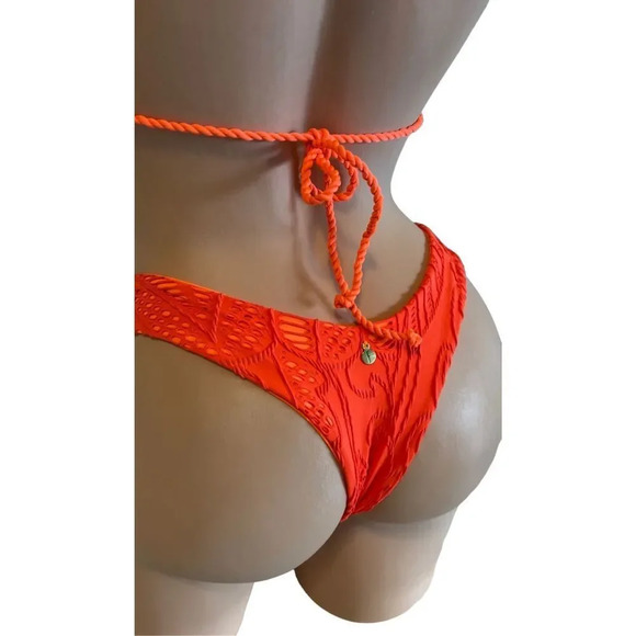 Brazilian Bikini Set - Orange Lace - Very High Quality! - Picture 2 of 5
